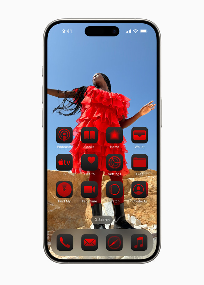iOS 18 настройка рабочего стола — тёмные иконки